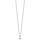 14k White Gold 1/5 carat Lab Grown Diamond VS/SI+ G+ Three Prong Complete 18 inch Solitare Pendant Necklace